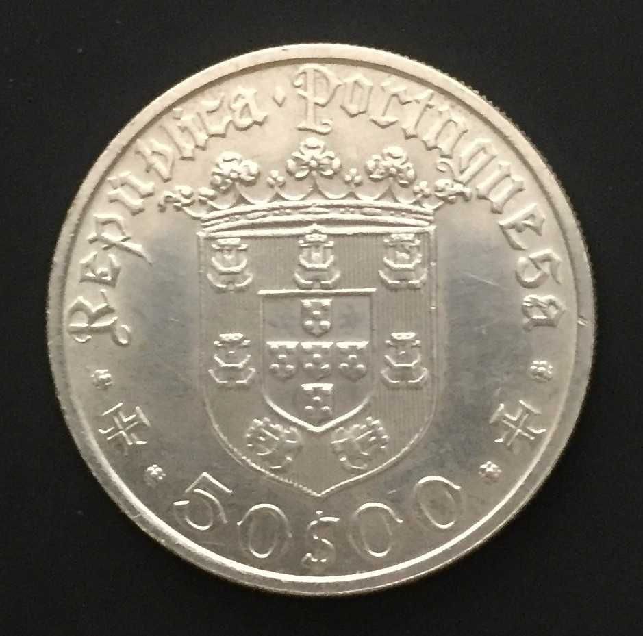 Moeda de 50$ prata - 500. aniv. nascimento Pedro Álvares Cabral - 1968