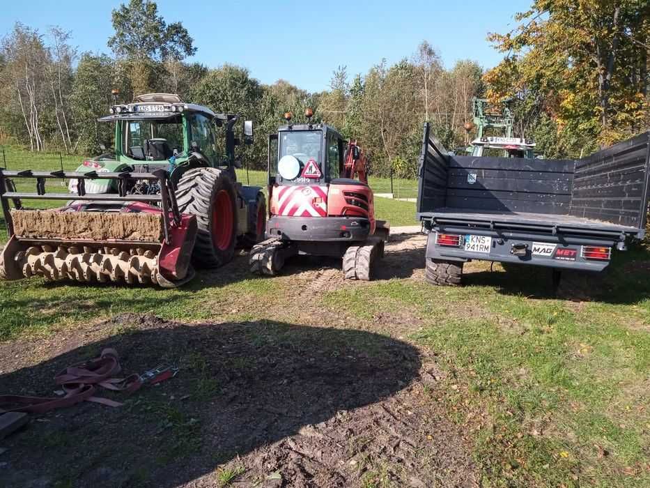 Czyszczenie działek,wycinka drzew,krzewów,usługi koparką,mulczer leśny