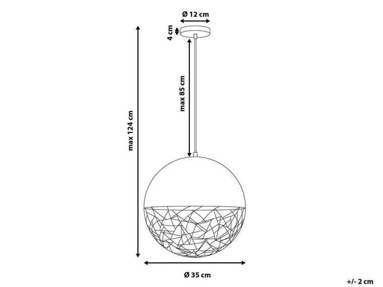 Lampa wisząca metalowa czarna PADMA