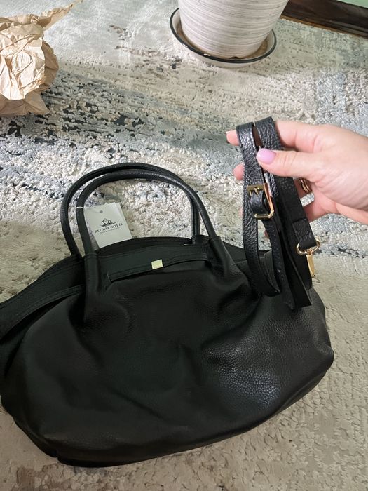 Сумка шкіряна італія шопер чорна