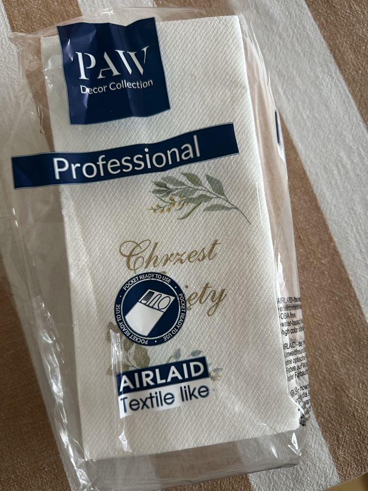 KIESZONKI na sztućce napis Chrzest Święty 14szt