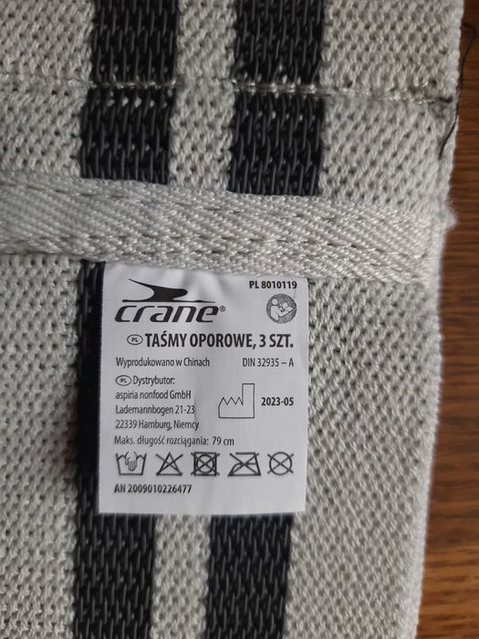 Dwie taśmy, gumy oporowe do ćwiczeń; max długość 79 i 89 cm, nowe
