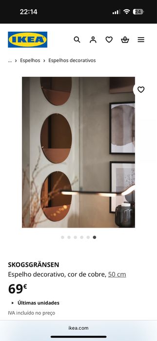 Espelho cor bronze ikea SKOGSGRÄNSEN