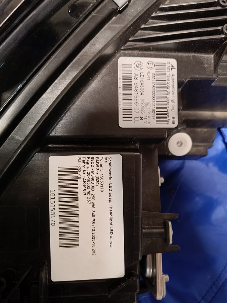 Jak NOWE!!! Lampy przód BMW 3 G20 LED adaptiv
