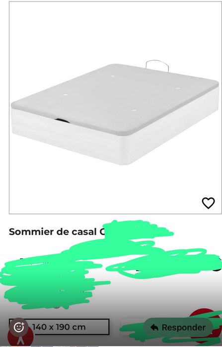 Sommier de casal - elevatório