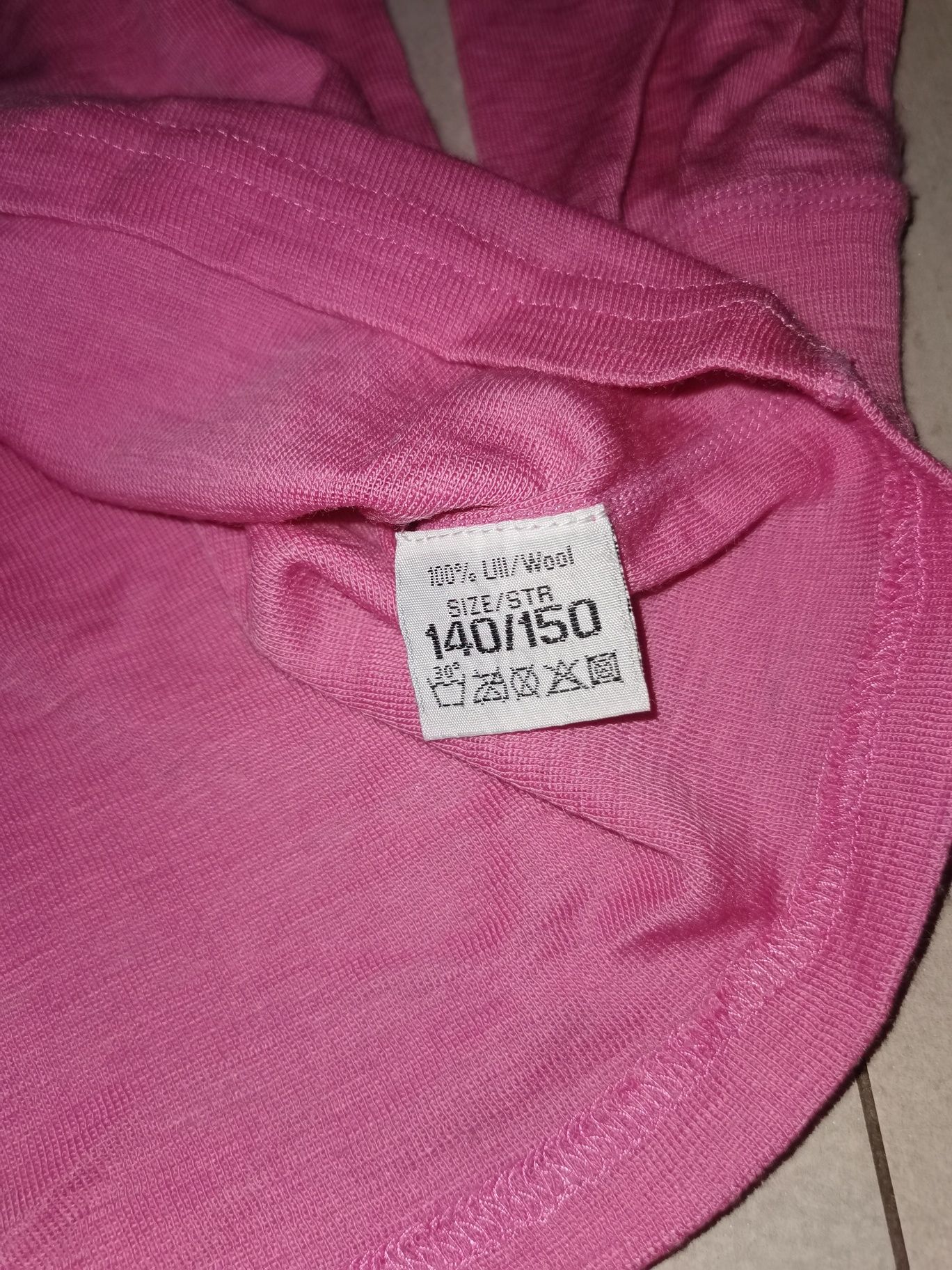 Boco 140 /150 cm nowa koszulka termiczna wool różowa