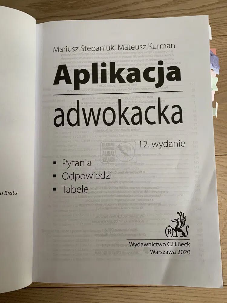 Aplikacja adwokacka Mariusz Stepaniuk testy egzamin wstępny Beck