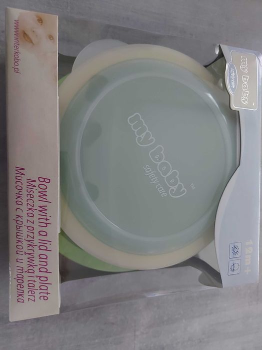 Miseczka z przykrywką i talerz