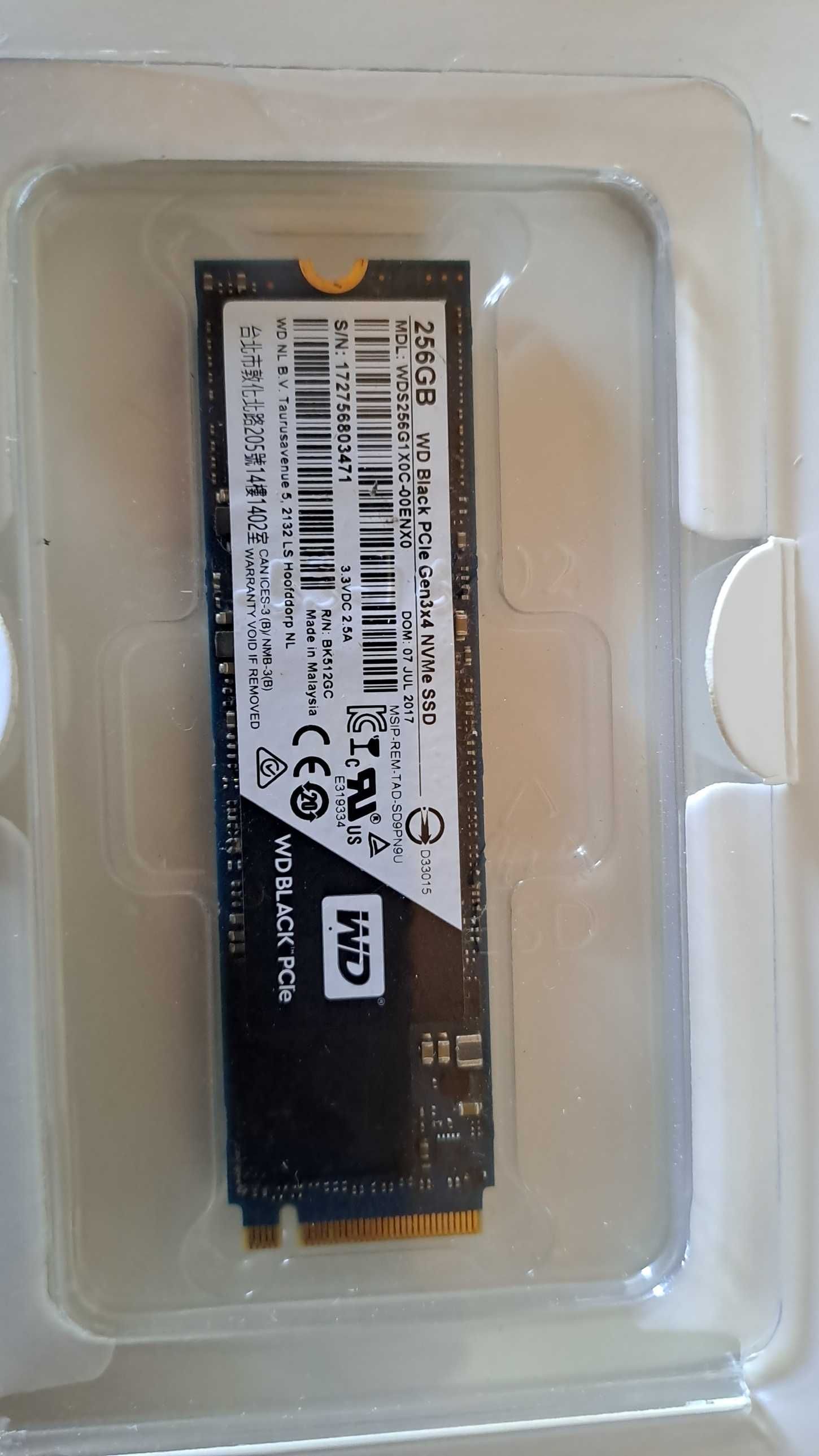 SSD NVME M.2 WD Black 256GB