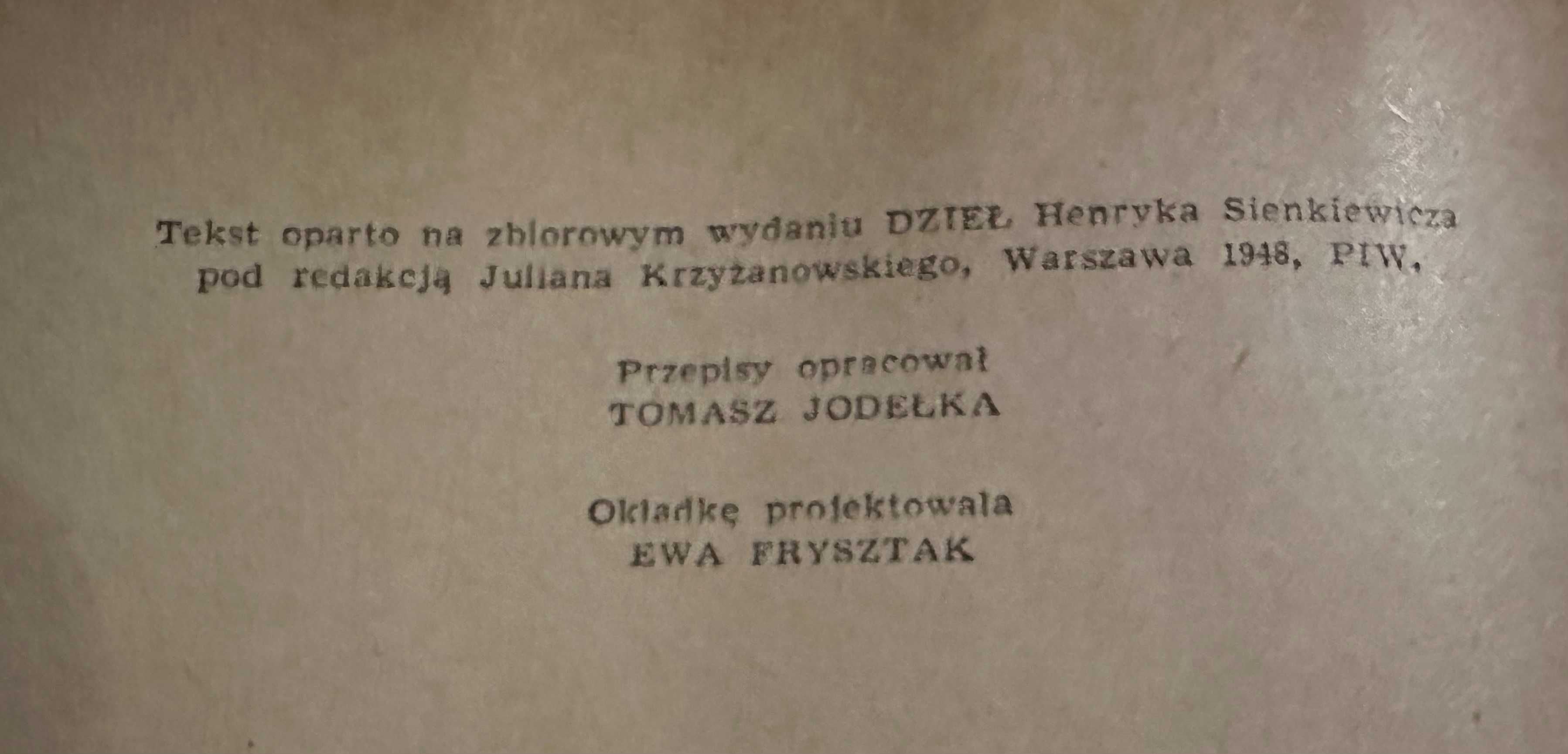 Henryk Sienkiewicz Krzyżacy 1948