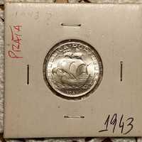 Portugal - moeda em prata de 2,5 escudos de 1943