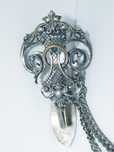 Fantástica Chatelaine Arte Nova com banho em prata e ouro