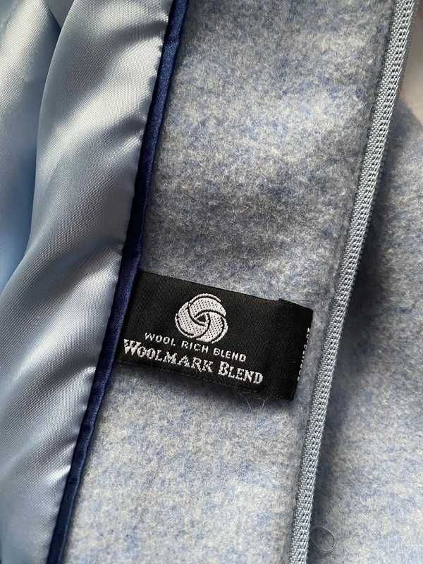 Jasnoniebieski wełniany płaszcz/kurtka bez kaptura Bonmarche 3XL/XXL