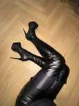 Długie kozaki na platformie trans high heels 16 cm