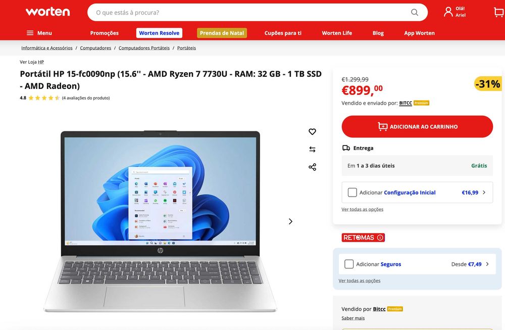 Computador direto da Worten