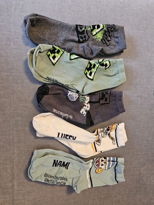 5 x Skarpetki chłopięce rozmiar ok 35 Minecraft i piraci