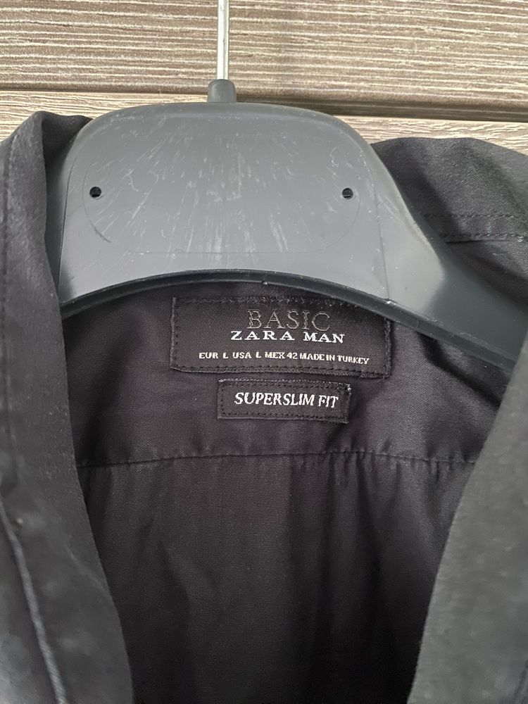 Koszula czarna Zara Man super slim fit L elegancka bawełniana