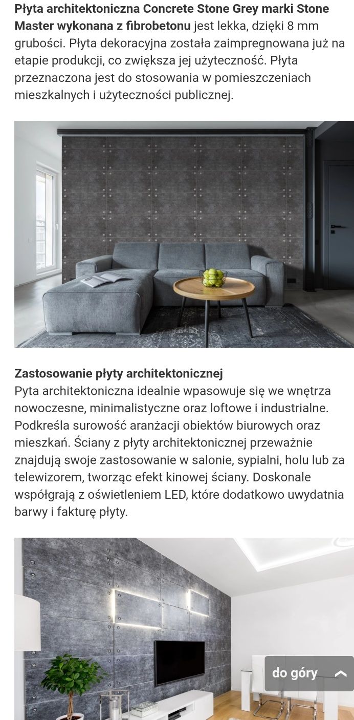 Płyta architektoniczna Concrete stone grey 39.5x79.5