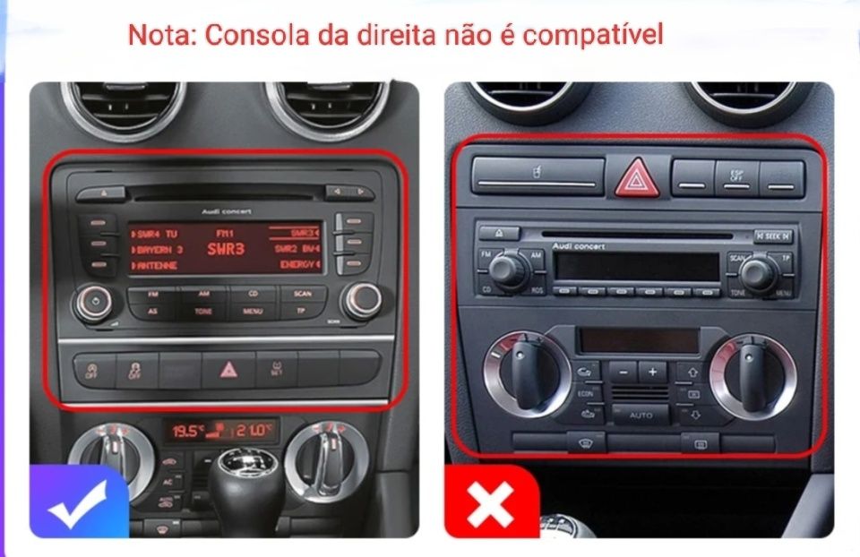 Radio 2 DIN Android 9" Audi A3 8P + 4+32 gb + carplay + GPS / Novos