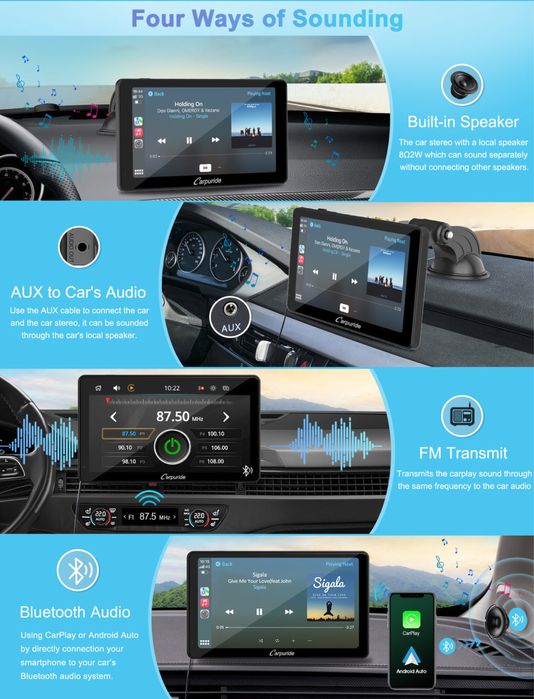 Carpuride c3 Bezprzewodowe radio samochodowe Carplay & Android