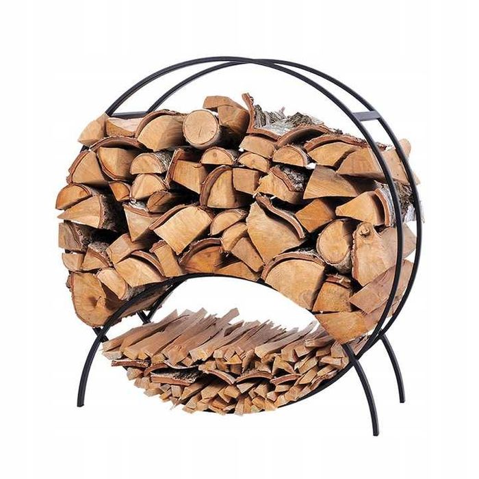 STOJAK NA DREWNO OKRĄG DO KOMINKA metalowy polski produkt roz 80cm