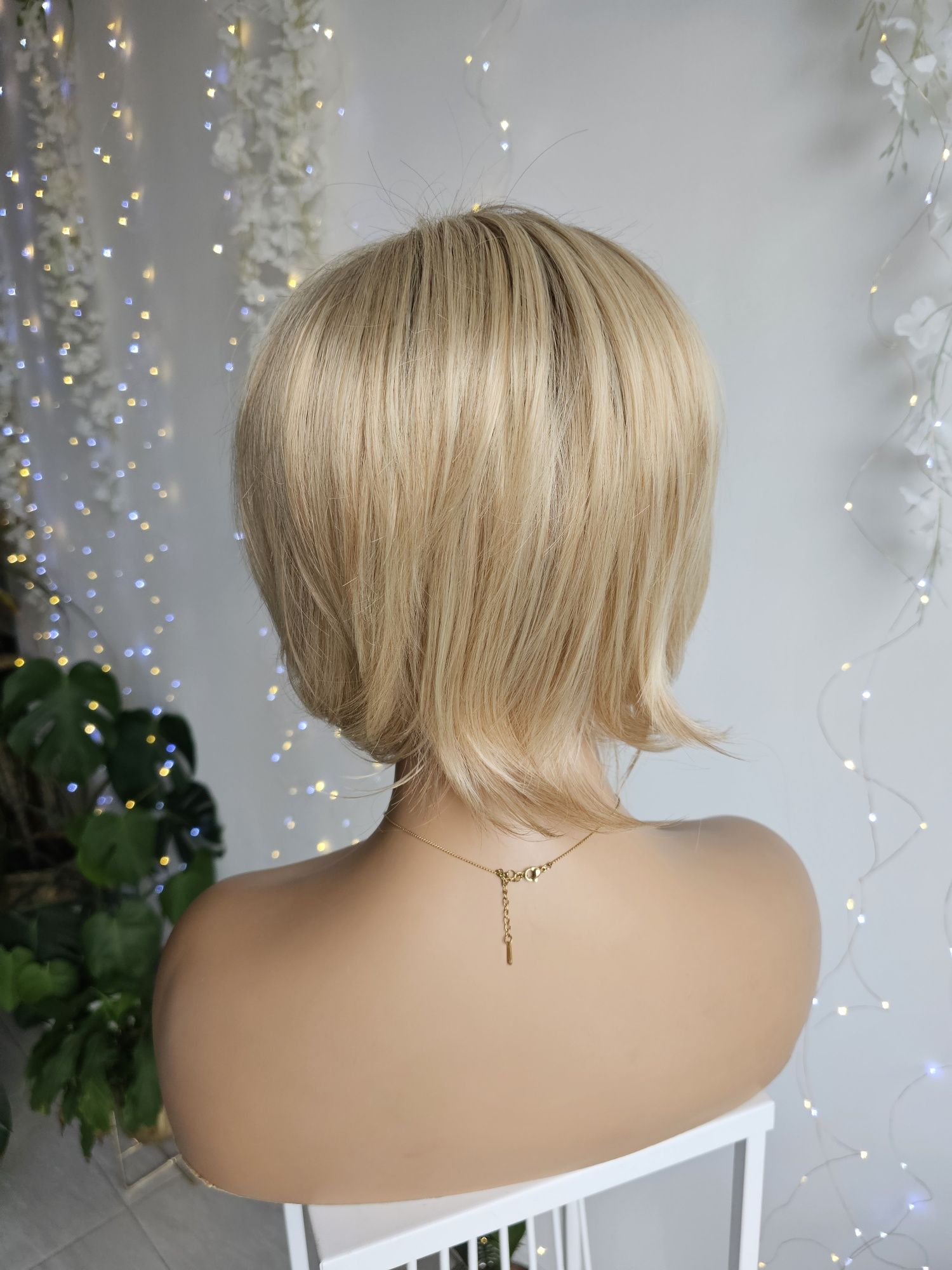 Peruka blond 3D z odrsostem KBS-29 zmiana grzywki naturalny efekt