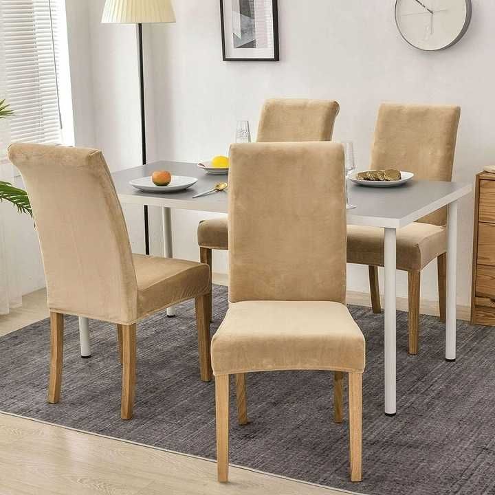 Pokrowce na krzesła welurowe 10 sztuk zestaw elastyczne *różne kolory*