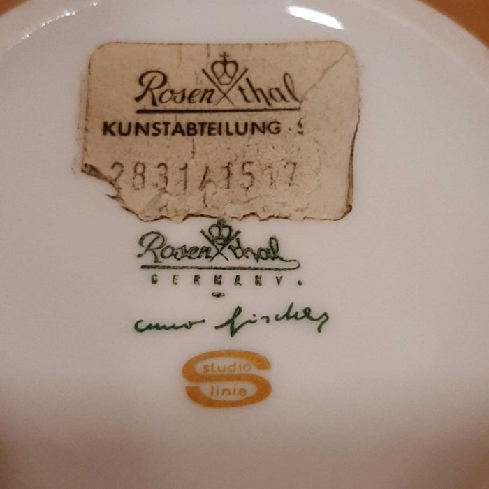 Niezwykły wazon 32cm Rosenthal The Lute Player proj. Cuno Fischer 1961