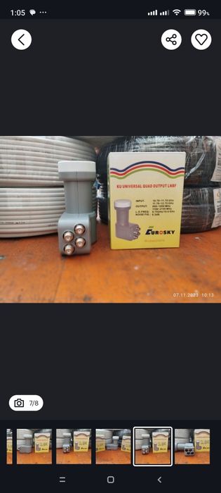 Конвертор 1/4 вих.супутн. універсальний ТМ "Eurosky" UQP5