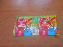Etykieta po soku Kubuś Marchew Truskawka 750ml z krzyżówką rok 2000