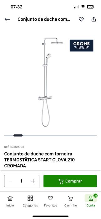 Chuveiro Novo Marca Grohe Termoestatico