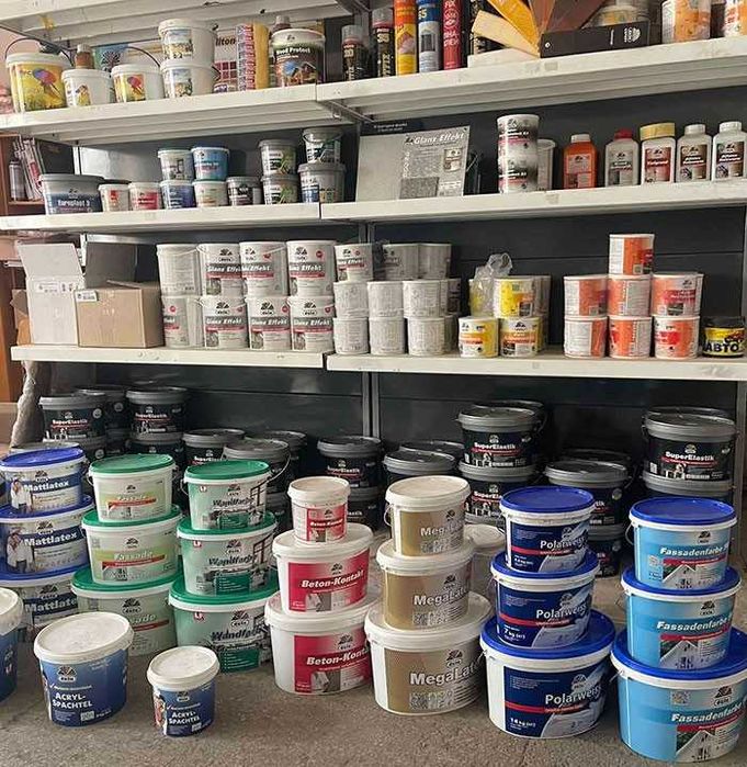 Суміші, клей, шпаклівки, стяжки, грунт, фарби, лаки. Дюфа Волмікс