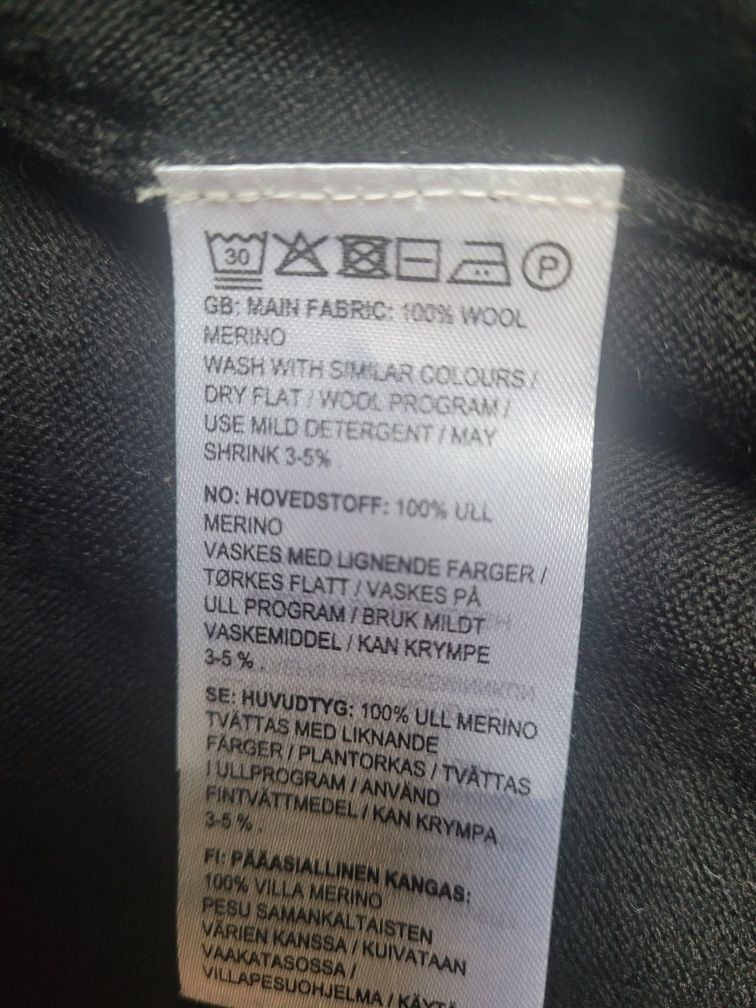 Merino wool, 100% czarny M sweter