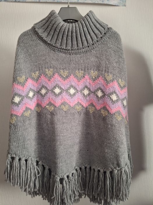 Ponczo narzutka z golfem H&M dla dziewczynki