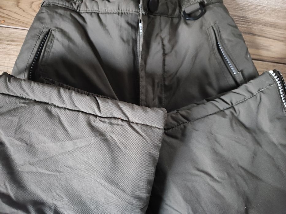 Spodnie zimowe narciarskie 116 ocieplane zima kids khaki