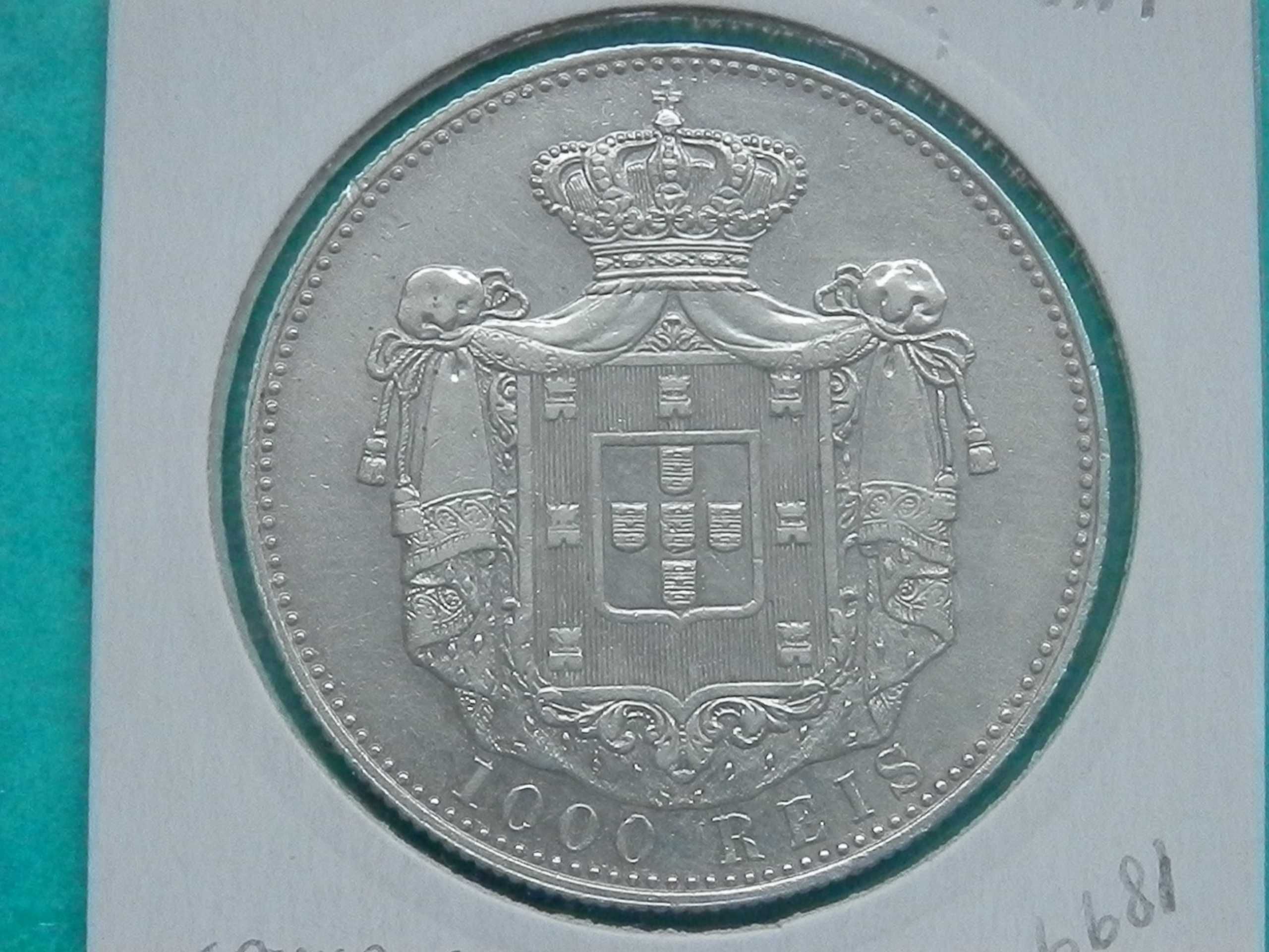 999 - Carlos I: 1000 réis 1899 prata, por 38,00