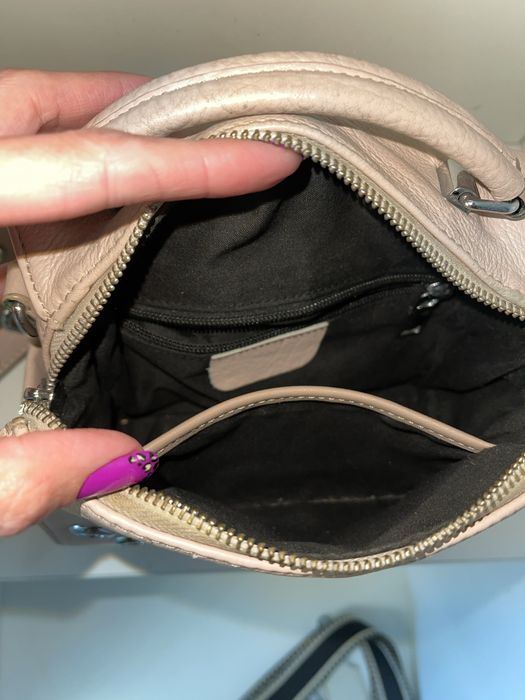 Шкіряна сумка ,сумочка з натуральної шкіри пудрового,бежевого кольору