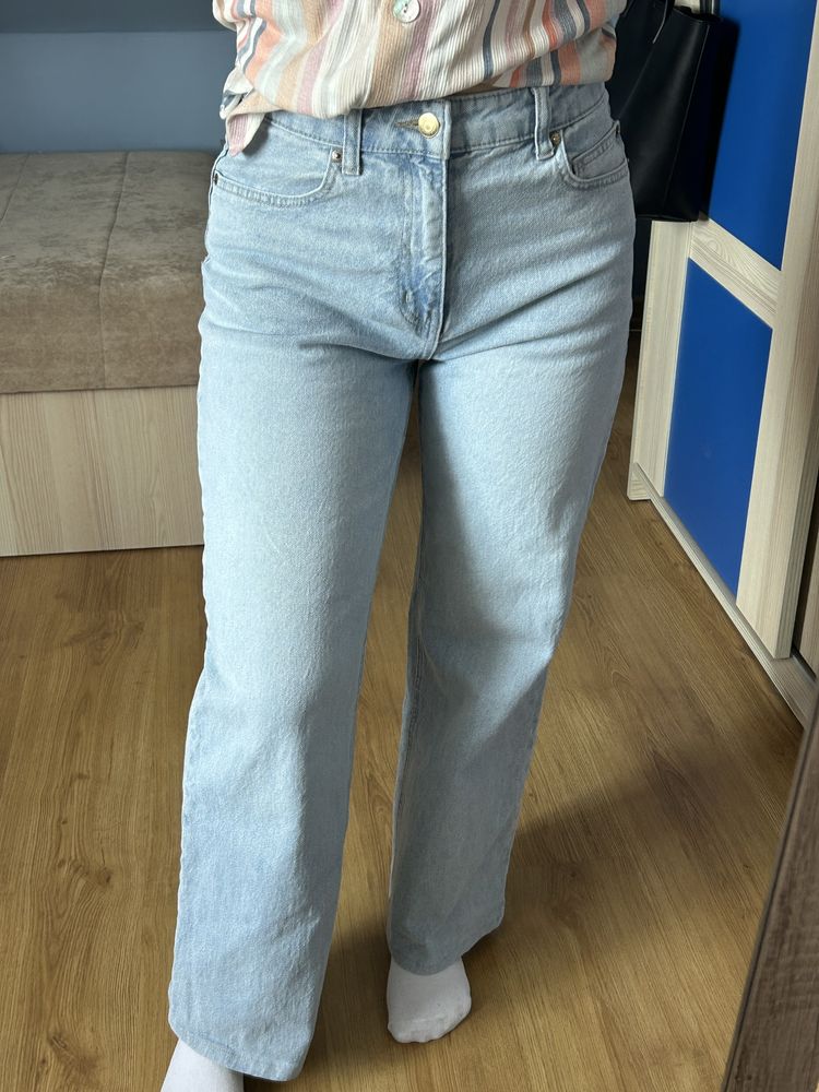 Jeansy damskie wide leg petite H&M S/36
