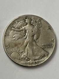 Half dolar 1943 bez znaku menniczego