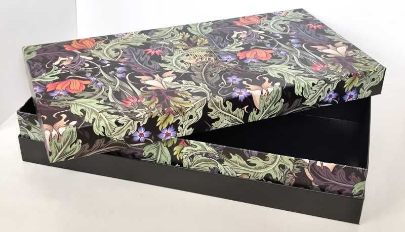 Pudełko ozdobne na prezent dekoracyjne z pokrywką box Kwiaty karton