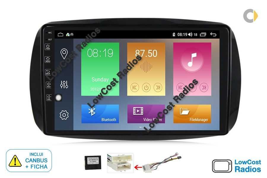 (SALDOS 2025) Rádio SMART 451 e 453 | GPS ANDROID 15 BT USB APPS WIFI
