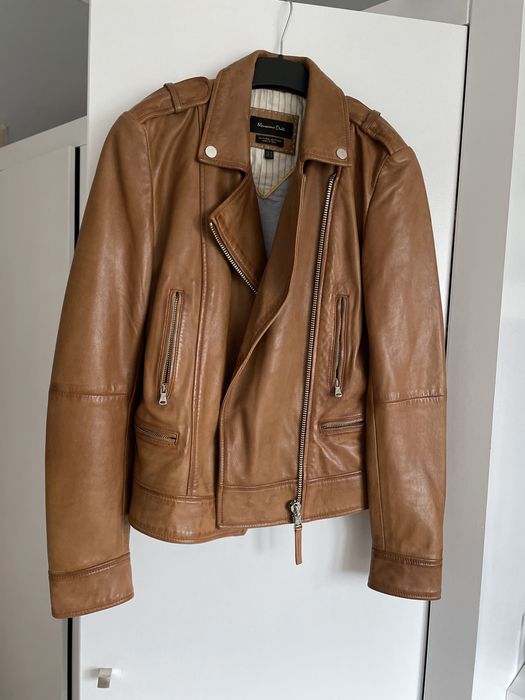Куртка косуха шкіряна Massimo Dutti xs