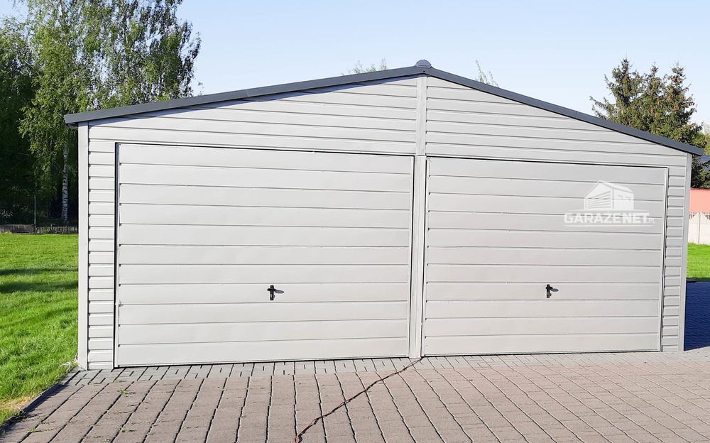 GARAŻ BLASZANY 6,5M X 6M 2X Brama Uchylna Biały Antracyt 6,5X6 Gb270