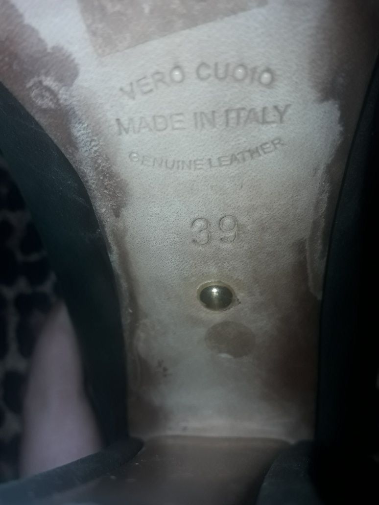 Туфли женские серые на высоком каблуке Италия 39 40 Genuine leather