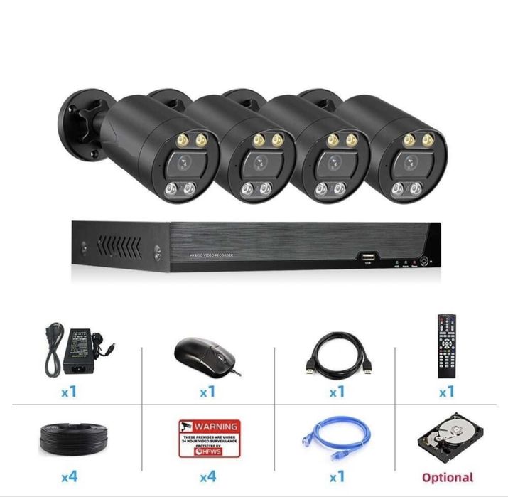 Sistema video vigilancia 1080p 4 camaras