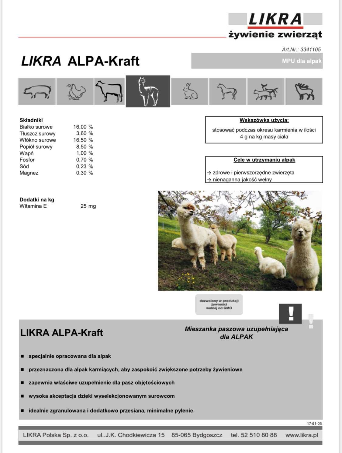 Alpaka pasza Likra Alpa -Kraft