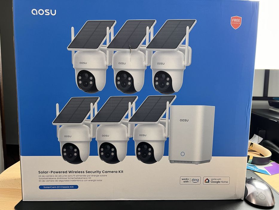 Kit Câmara de Vigilância AOSU 3K – Solar – Novo!