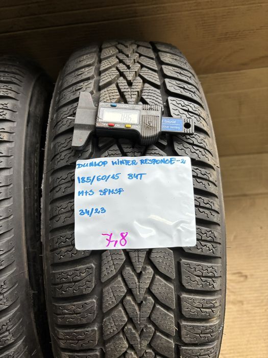 2x 185/60R15 84T DUNLOP WINTER RESPONSE-2 opona zimowa M+S 3PMSF 2023