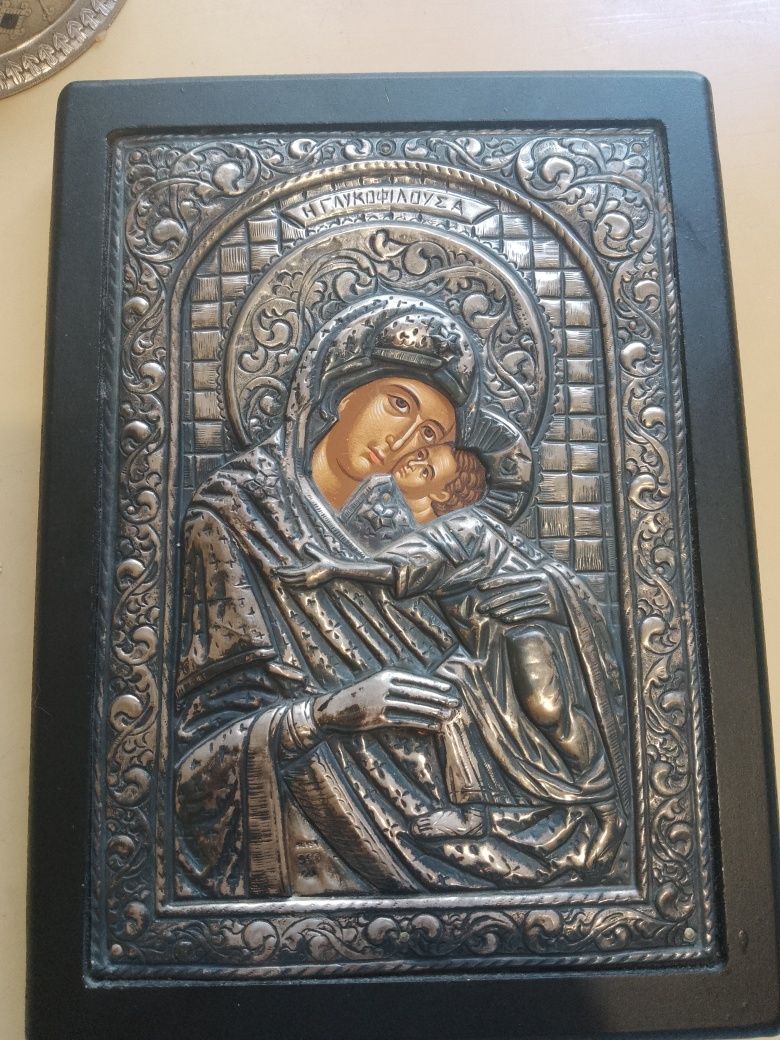 Икона "Сладкое лобзание", серебро