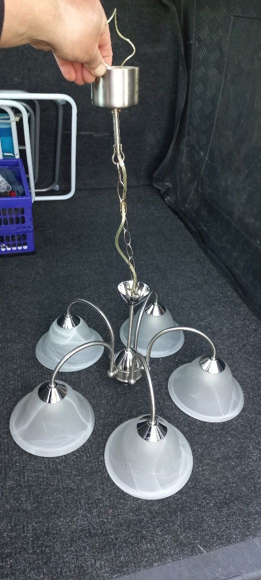 Lamp sufitowa chromowana na 5 żarówek